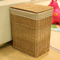 Wink woven rattan clothes basket with cover square storage basket laundry basket clothes storage basket dirty clothes basket storage basket