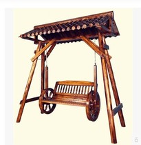 Manufacturer Direct Marketing Outdoor Cool Kiosk Carbonated Wood Antique Furniture Embalming wood with Canopy Glazed Tile SWING chair