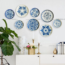 6 inch blue and white porcelain plate Chinese restaurant decoration plate living room background wall decoration hanging plate ceramic plate sitting plate ornaments