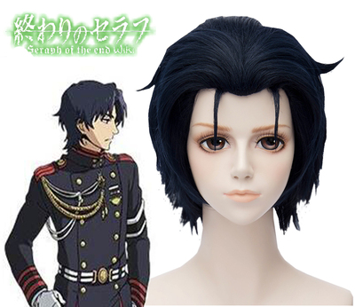 Seraph of the End Owari no Serafu Vampire Reign Guren Ichinose Blue Black  Cosplay Wig