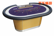 High-end 6-person baccarat table Oval with metal code plate Baccarat table can be customized game table