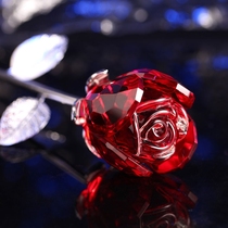  Creative crystal rose decoration Tanabata Valentines Day gift creative gift for girlfriend girlfriend wife practical