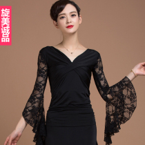 Xuan Mei Latin Dance Top New Adult Square Dance Practice Clothes Female Lace Sleeve Dance Performance YB0602