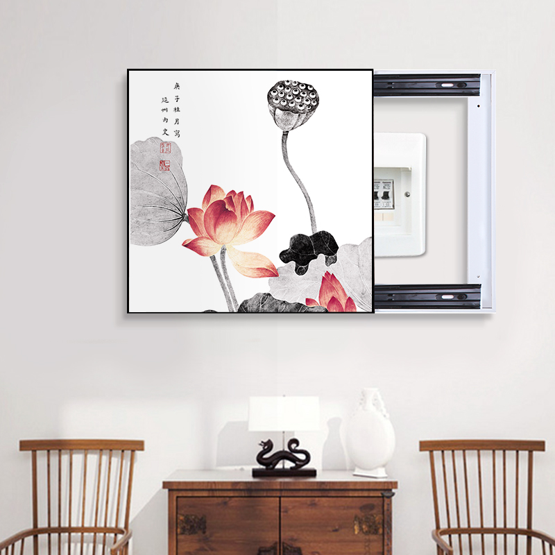 New Chinese Distribution Box Decorative Paintings Modern Simple Switch Fresco Puncture-free Electric Meter Box Switch Box Shielding Hanging Painting