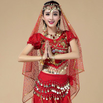 Belly dance clothing accessories highlights yarn Indian dance performance veil gauze Xinjiang dance headdress