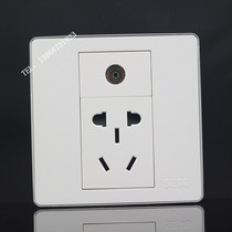 Silver edge 86 type TV cable TV with power socket panel two or three plug power supply with TV wall switch