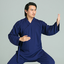 Taiji clothing mens autumn clothing linen practice uniforms womens robes ancient collars suit performance martial arts clothing