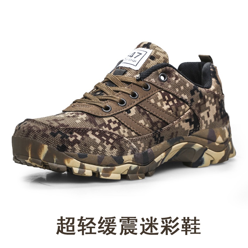 Breathable super light desert camouflage shoes men's army shoes running shoes light sports camouflage running shoes training shoes canvas military training