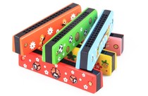  Babies play wooden color variety of 16-hole childrens harmonica playing music toys 1-3 years old baby toy harmonica