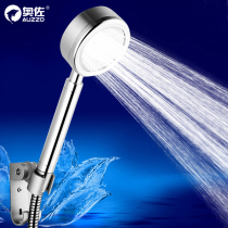  Space aluminum shower head hose set pressurized hand spray water heater Rain shower head full metal water saving