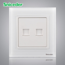 Slunde S12 tempered glass panel elegant white phone computer socket TEL Network class 5 socket