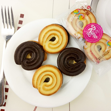 【菡菡零食】万士利鸳鸯小曲奇饼干牛奶巧克力办公室零食250g