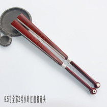 New product special Suzhou Wenplay fan 9 5 inch boutique Monk Head full Core 2 small leaf red sandalwood fan