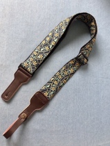 Handmade retro Court flower belt sponge pad 5 cm Folk guitar strap with leather headband guitar strap