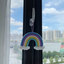 VIELE Bedroom girl heart Rainbow clouds three-dimensional pendant cute hand woven household creative decorative charm