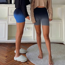 akiyo Studio Europe and America Gradient Seamless Yoga Shorts Female High Waist Stretch Fitness Shorts