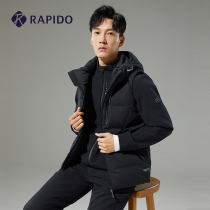 RAPIDO Thunder Road Autumn Winter New Pint Mens Fashion Elastic Printed Casual Goose Down With Cap Down Horse Chia