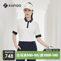 RAPIDO Thunder Bolt 2022 Spring new lady GOLF vertical tattoo short sleeve POLO shirt with commute collar T