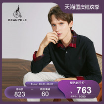 BEAN Poole Binbo 2021 autumn new mens simple casual solid color cotton long sleeve polo shirt