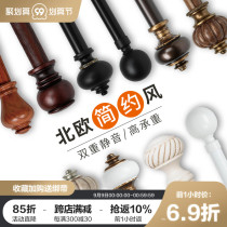 Lako curtain rod installation aluminum alloy muffler top mounted side mounted Roman Rod single rod blackout curtain fabric double rod track
