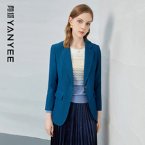  Yanyu simple temperament blazer womens autumn 2021 new one-button thin light mature style professional suit