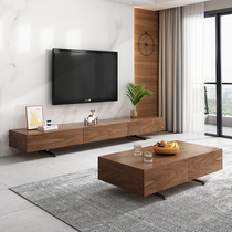 Italian Style Nordic Walnuts Wood Color Modern Minimalist TV Cabinet Small House Style Guest Hall Furniture Fashion High Style Storage 1 8m