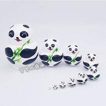  Ten-layer small belly panda Matryoshka doll wooden toy craft gift wishing Valentines Day gift decoration