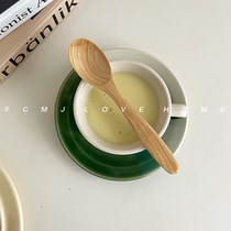 FCMJ Japanese log cedar spoon Yogurt spoon Coffee spoon Dessert spoon Simple mixing spoon