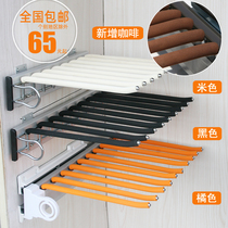 Promotional side-mounted wardrobe trouser rack Finished trouser rack Full pull-out push-pull trouser rack telescopic trousers rack flocking non-slip pants pumping