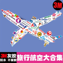 66 3M airline stickers LOGO rimowa travel trolley case stickers Luggage suitcase waterproof stickers