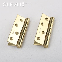 olrvli stainless steel PVD gold 4 inch bright gold hinge door silent flat hinge interior door hinge