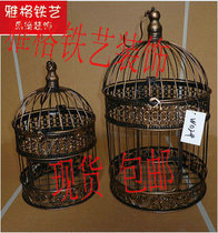 European decorative Birdcage ornaments black and white window wrought iron large floral Bird Cage decorations wedding photography props
