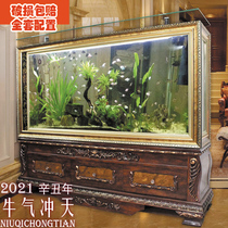 European living room ecological fish tank 1 meter glass aquarium screen custom bottom filter free water big fish tank