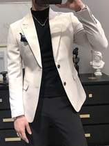 Spring and autumn thin suit mens jacket casual short casual Western British style business formal mens suit slim single West