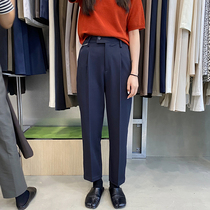 Pants women 2021 new autumn commuter work straight thin high waist slim joker loose small foot long pants