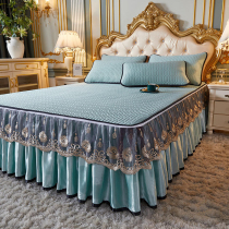  Natural Thai latex mattress household bed skirt three-piece summer non-slip lace ice silk bedspread single mat