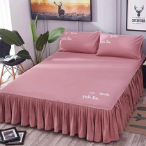 Premium bedspread bed skirt Single summer skirt Solid color non-slip dustproof cotton Pure cotton simple sheets for all seasons