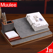 Mu Lei new leather double calendar creative multi-function pen holder high-end pedestal customized enterprise logo business desktop office ornaments Tiger year calendar stand custom-made notes calendar plan