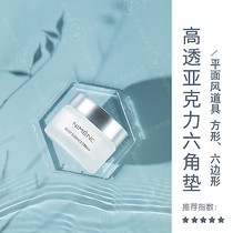 Creative high transparent acrylic square coaster hexagonal photography props drink beauty makeup nail shooting plane wind