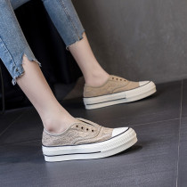Korean trendy brand Korean popular summer lace thick-soled white shoes womens board shoes cover feet all-match breathable casual net shoes