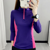 Outdoor quick-drying clothes female spring and autumn high-bomb climbing long sleeve T-shirt mountaineering base shirt fitness running sportswear