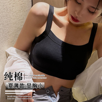 Bandeau underwear Womens thin summer sports on the collection of sub-breast wrap chest anti-light vest bra large chest is small