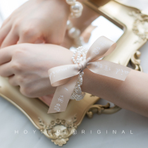 Flower also new wedding simple and elegant simple wedding bride pearl bracelet wrist flower bridesmaid bracelet