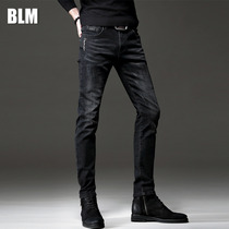 Black Jeans Men 2021 New Tide Brand Joker Stretch Spring and Autumn Dress Slim Feet Pants Straight Pants