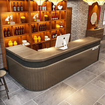 Retro cashier Hotel Restaurant Bar Bar table counter Barbecue shop Commercial front desk l-shaped corner customization