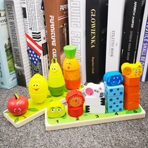 Male and female baby stacked fruit tower ring toy animal stacked ring childrens educational toy 1-2-3 years old