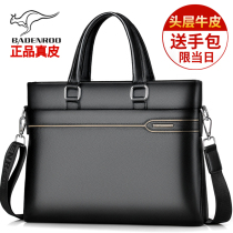 Biden Kangaroo Mens bag briefcase Business genuine leather mens bag Single shoulder hand with inclined satchel handbag male leather handbag male