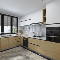 Kitchen whole cabinet custom-made quartz stone stainless steel countertop modern simple economical open cabinet custom