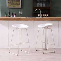 Nordic bar chair Household modern simple high chair Wrought iron leisure bar chair Front desk cafe high stool