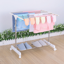 Towel rack stainless steel floor-standing indoor simple baby diaper rack balcony folding multifunctional towel hanger